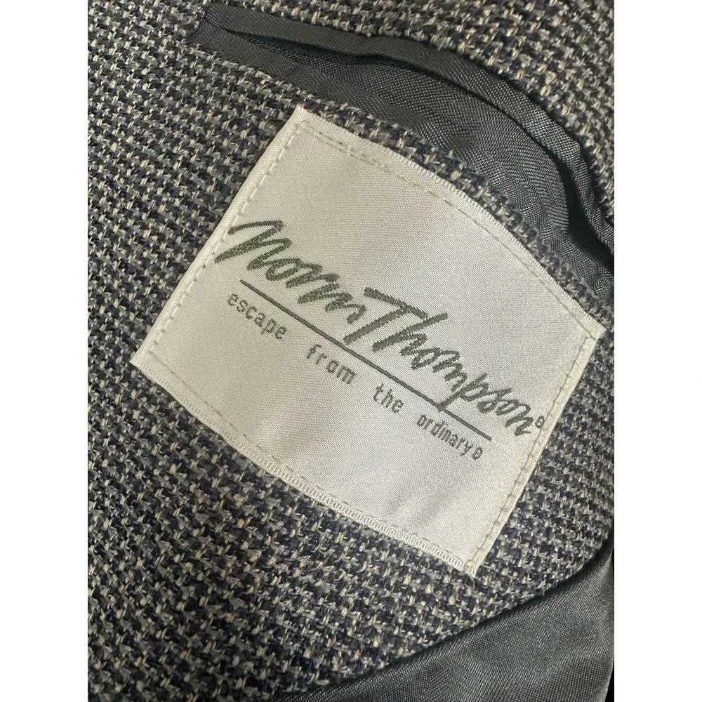 Norm Thompson Blazer Mens‎ 44R Gray Black Tweed Sport Coat Jacket Two Button